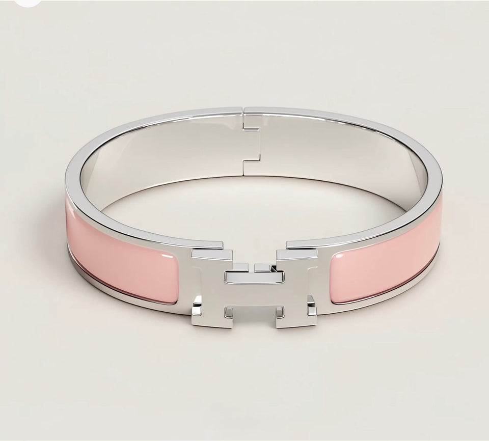 Clic H Bracelet Pink in Silver Hardware - B006