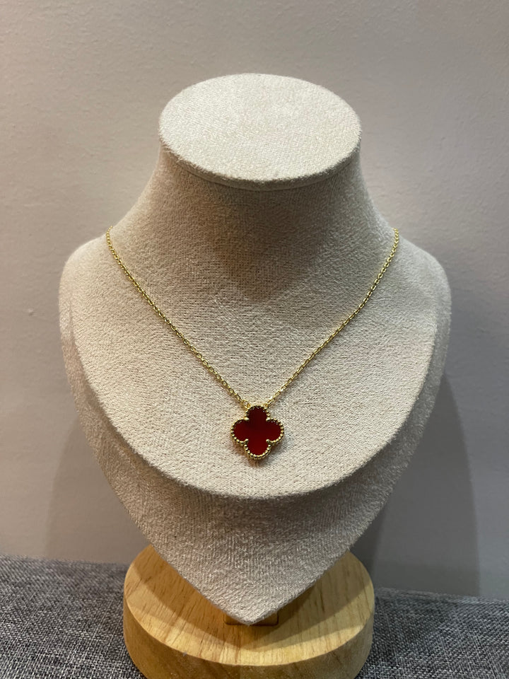Clover Red Pendant Necklace - N007
