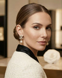 Classic Pearl Drop CC Earrings - E012