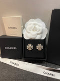 Crystal Camellia Silver Earrings - E026
