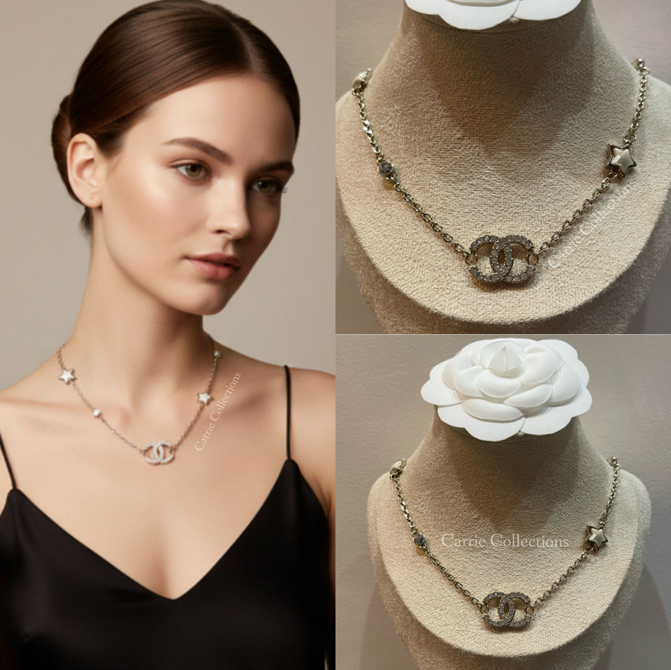 CC Pendant with Star Charm Necklace - N006