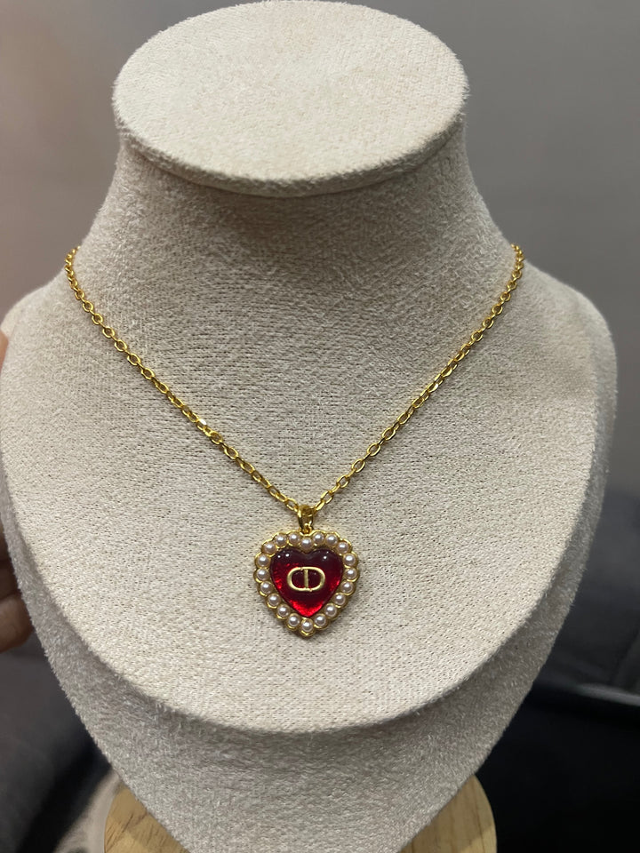 CD Red Heart Necklace - N005