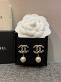 Elegant Pearl Drop Silver Earrings - E023
