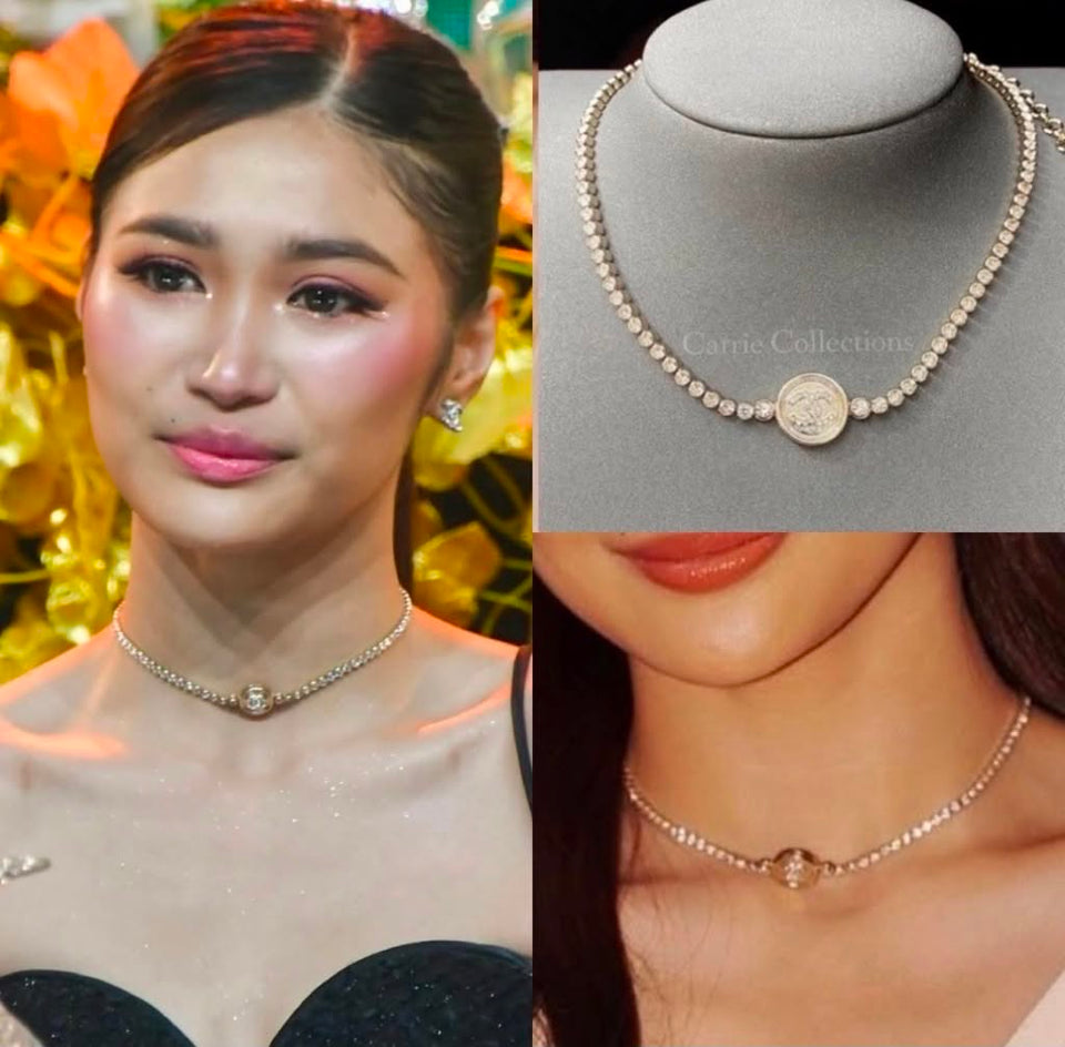 Crystal Tennis Pendant Necklace - N030