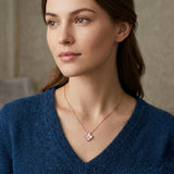 Rosegold Pink Clover Necklace - N018