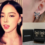 Luxury Crystal Bow CC Earrings - E022