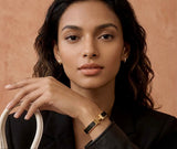 Clic H Bracelet Black in Gold Hardware - B007