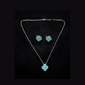 Clover Turquoise Necklace & Earrings Set - S005