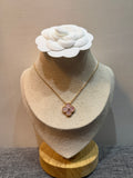 Rosegold Pink Clover Necklace - N018
