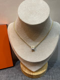 White Mini H Letter Necklace - N021