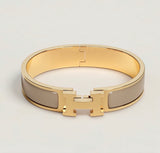 Clic H Bracelet Taupe in Gold Hardware - B009