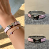 Clic H Bracelet Pink in Silver Hardware - B006