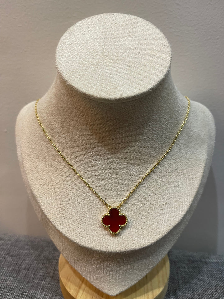Clover Red Pendant Necklace - N007