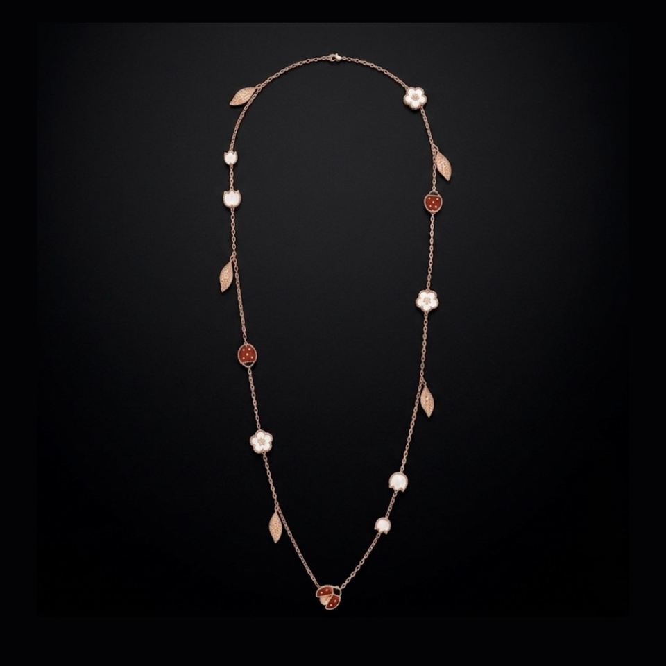 Luck Spring Lady Bug Long Necklace - N033