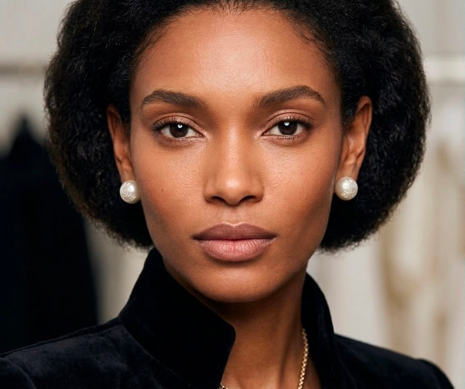 LA PAUSA Round Pearl CC Earrings - E045
