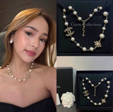 CC Pearl Charm Semi Choker Necklace - N029