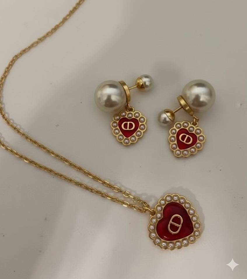 CD Red Heart Necklace - N005