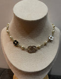 Camellia Chain Semi Choker Necklace - N015