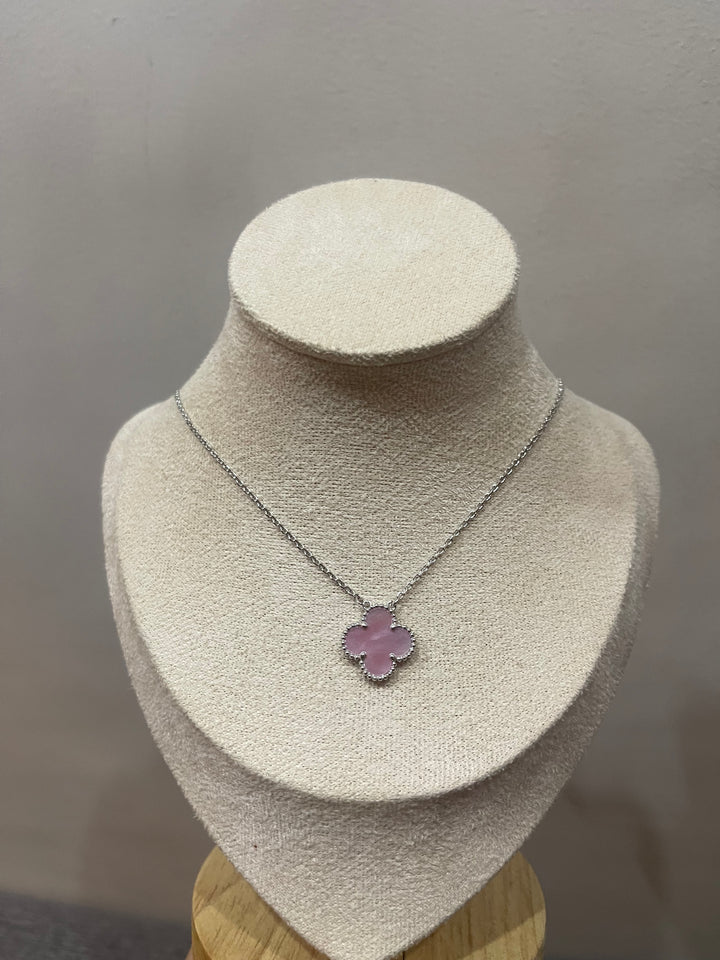 Clover Pink MOP Pendant Necklace - N020