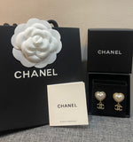 Pearl Heart Drop Earrings - E027