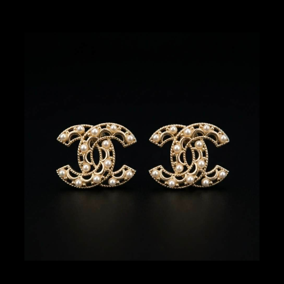 CC Pearl Filigree Studs - E001