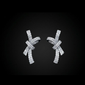 Sparkling Knot Ribbon Bow Earrings - E010