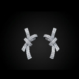 Sparkling Knot Ribbon Bow Earrings - E010