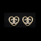 Heart Crystal CC Stud Earrings - E013
