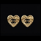 Luxe Heart CC Gold Statement Earrings - E019
