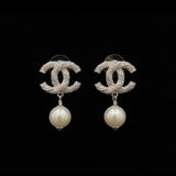 Elegant Pearl Drop Silver Earrings - E023