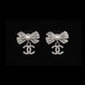 Elegant Bow Silver CC Earrings - E025