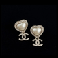 Pearl Heart Drop Earrings - E027