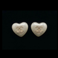 CC Pearl Heart Stud Earrings - E036