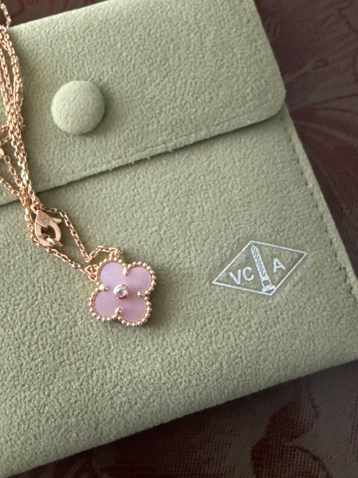 Clover Pink Mother of Pearl Jewelry Set- S004