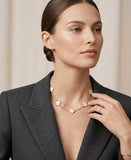 VCA 10 Clover Motif Gold Chain in Mother of Pearl Necklace - N016