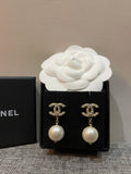 Small CC Big Pearl Drop Earrings - E024