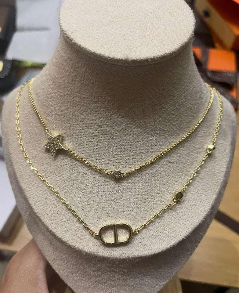 CD Double Chain Layered Necklace - N025