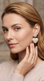 CC Pearl Heart Drop Earrings - E031