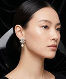 Elegant Pearl Drop Silver Earrings - E023