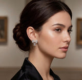 Elegant Bow Silver CC Earrings - E025