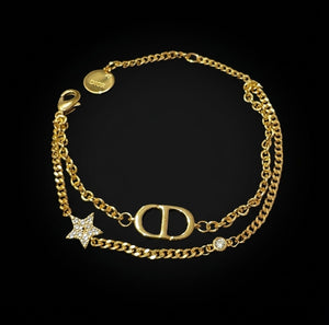 Double Chain CD Star Bracelet - B010