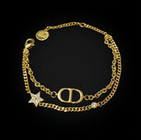 Double Chain CD Star Bracelet - B010