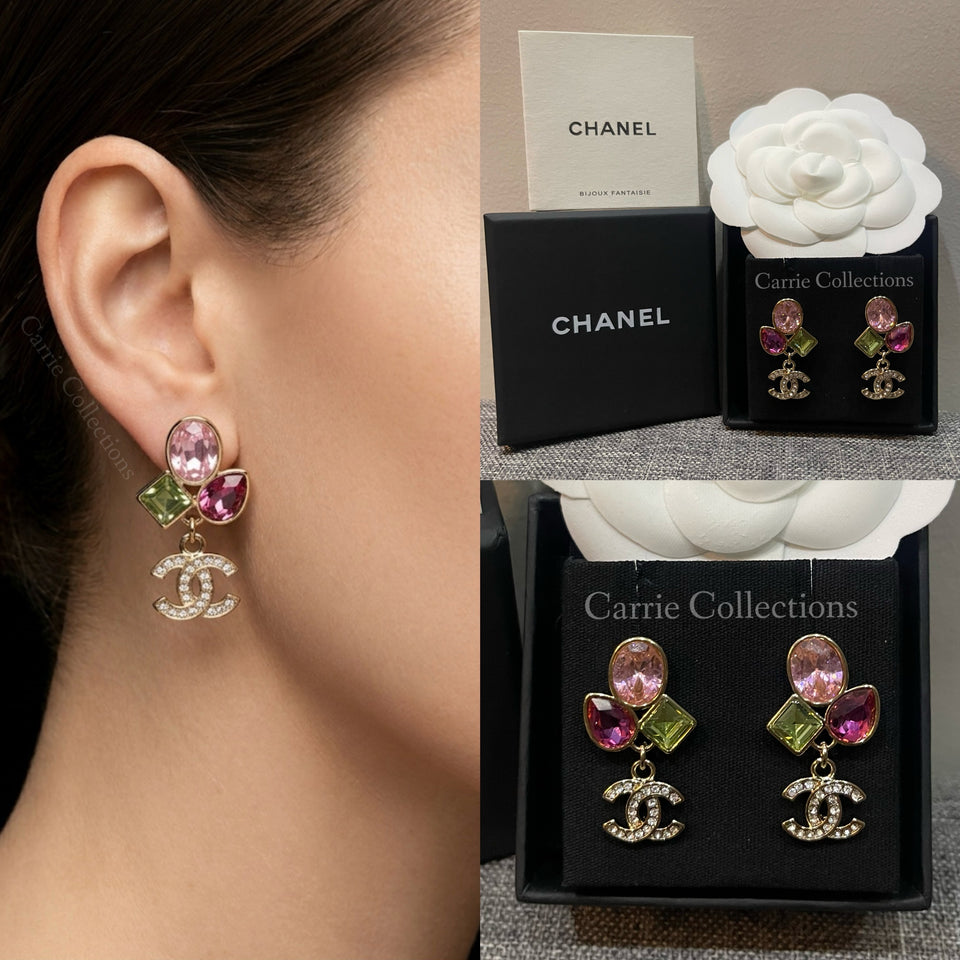 CC Multicolor Crystal Drop Earrings - E020