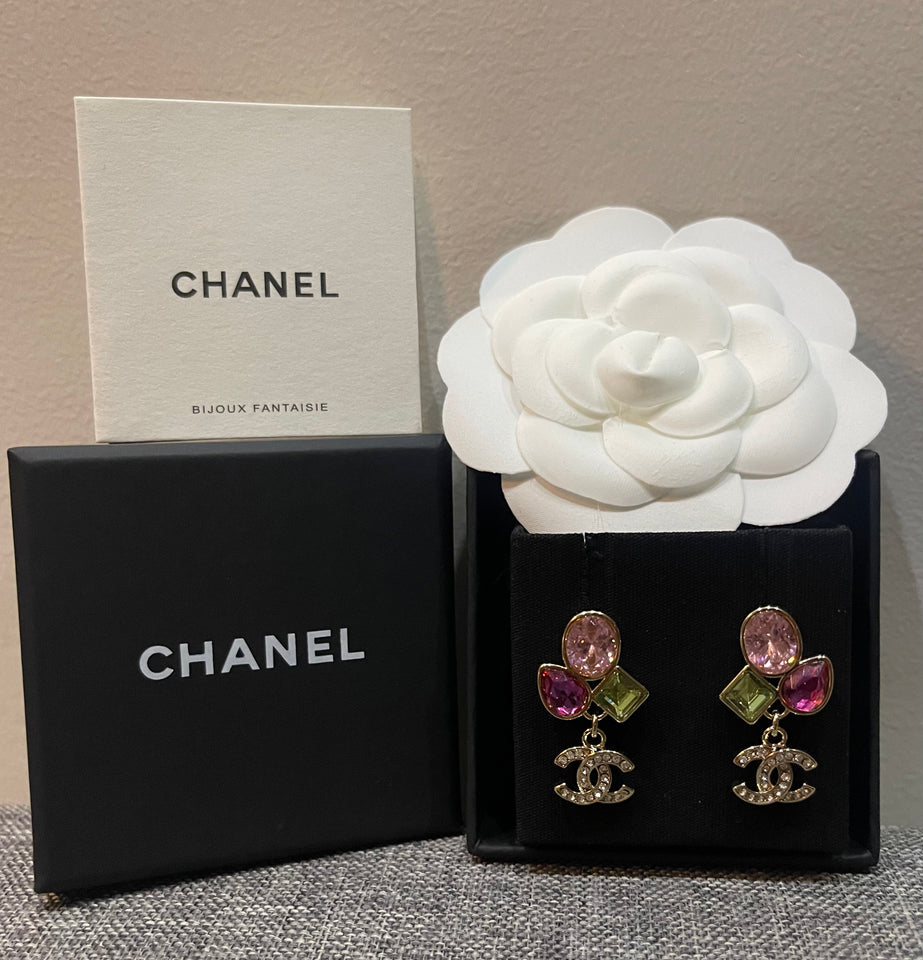 CC Multicolor Crystal Drop Earrings - E020