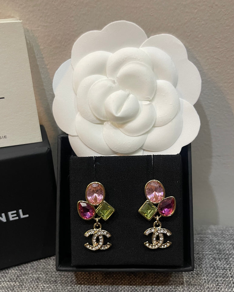 CC Multicolor Crystal Drop Earrings - E020