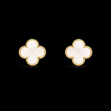 Clover Gold Mother of Pearl Stud Earrings - E035