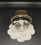 CC Textured Heart Open Cuff Bracelet - B012