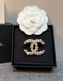 Multi-Pearl CC Brooch - BR001