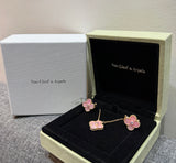 Clover Pink Mother of Pearl Jewelry Set- S004