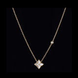 Gold Clover Pearl Accent Necklace - N011